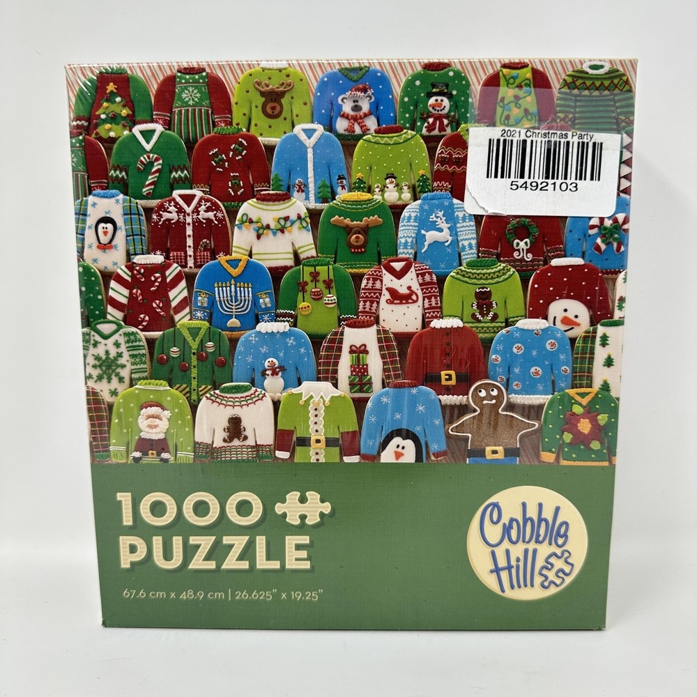 Cobble Hill Ugly Xmas Sweaters 1000‎ Piece Christmas Jigsaw Puzzle New Sealed